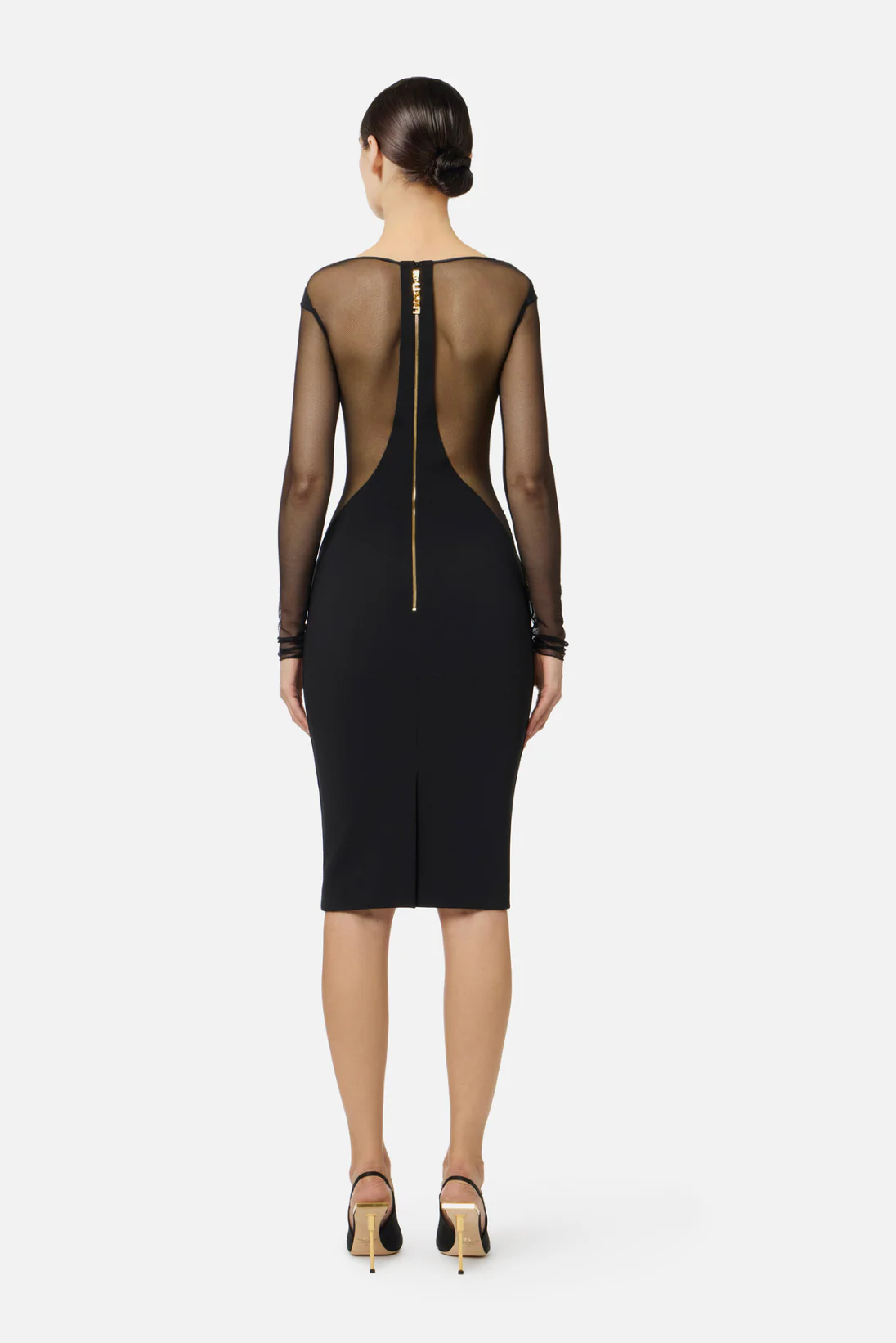 Sheer Sleeve Midi Dress - Image 3