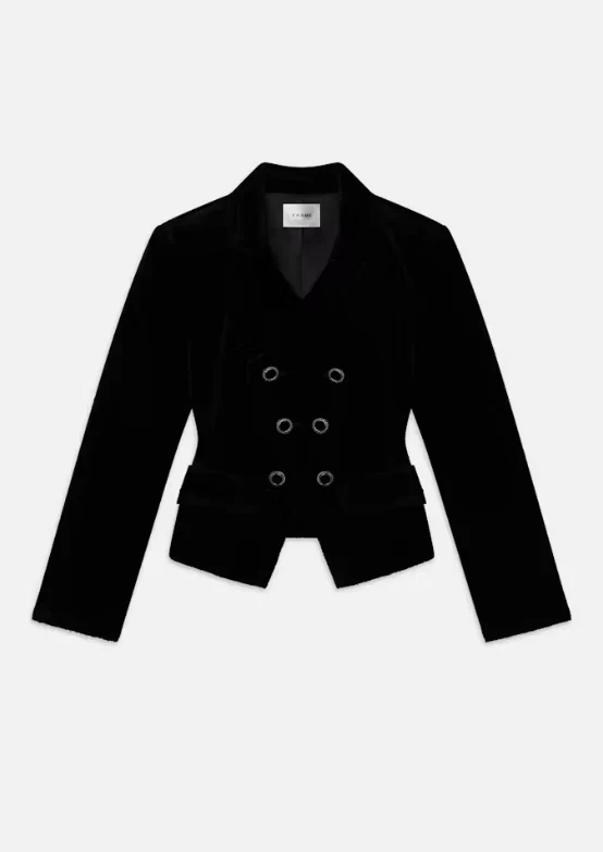 Shrunken Velvet Blazer - Image 3