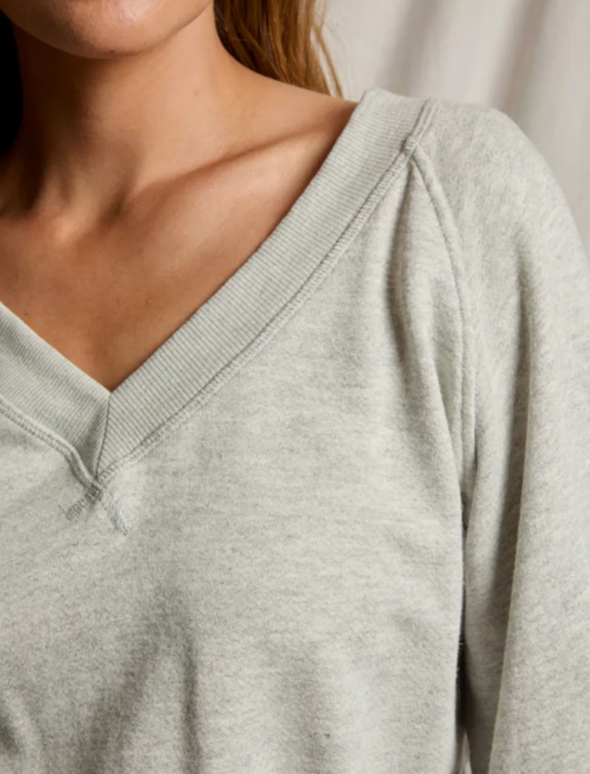 Sinead Relaxed French Terry V-Neck Sweatshirt - Image 7