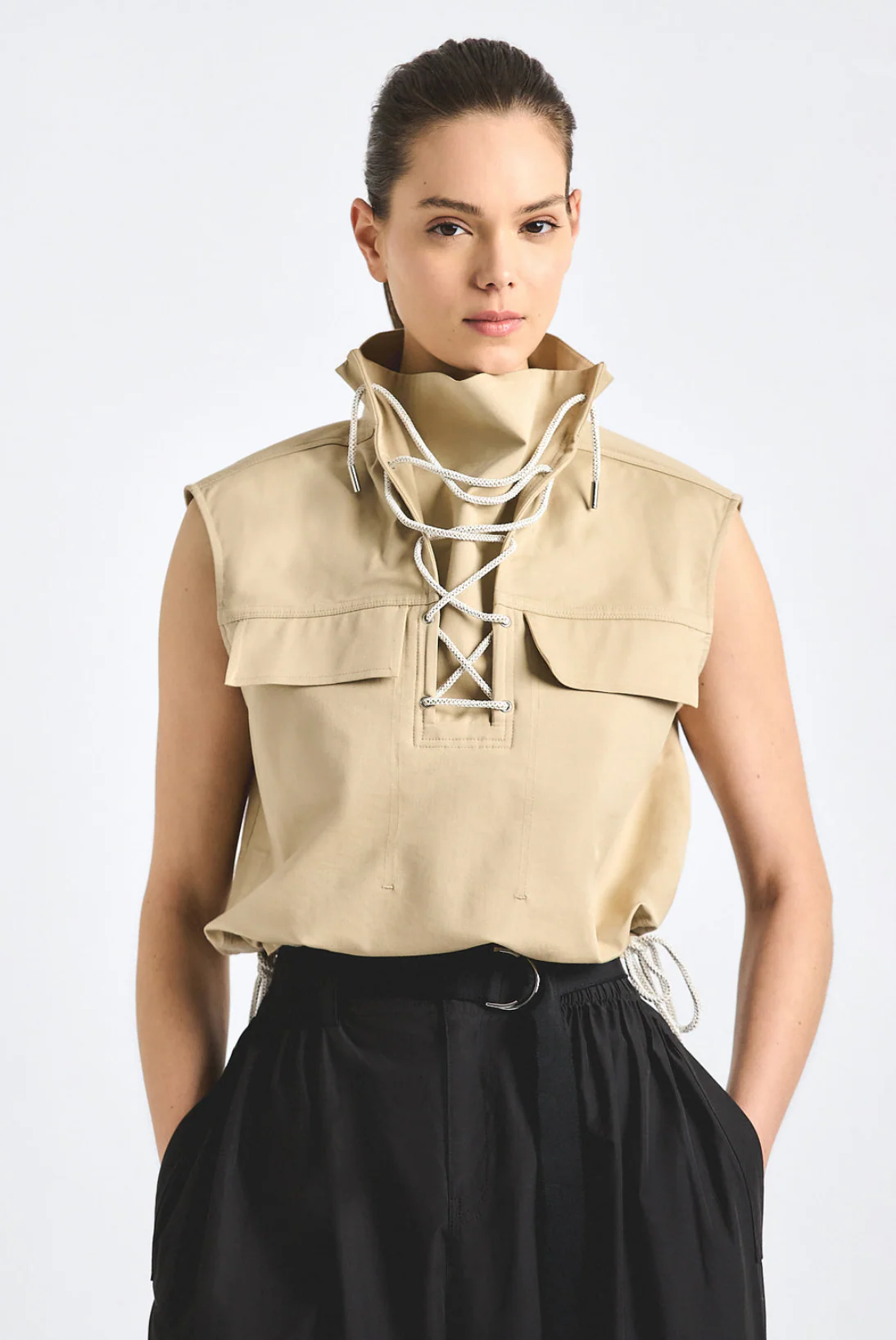 Solara Stretch Twill Sleeveless Anorak - Image 2