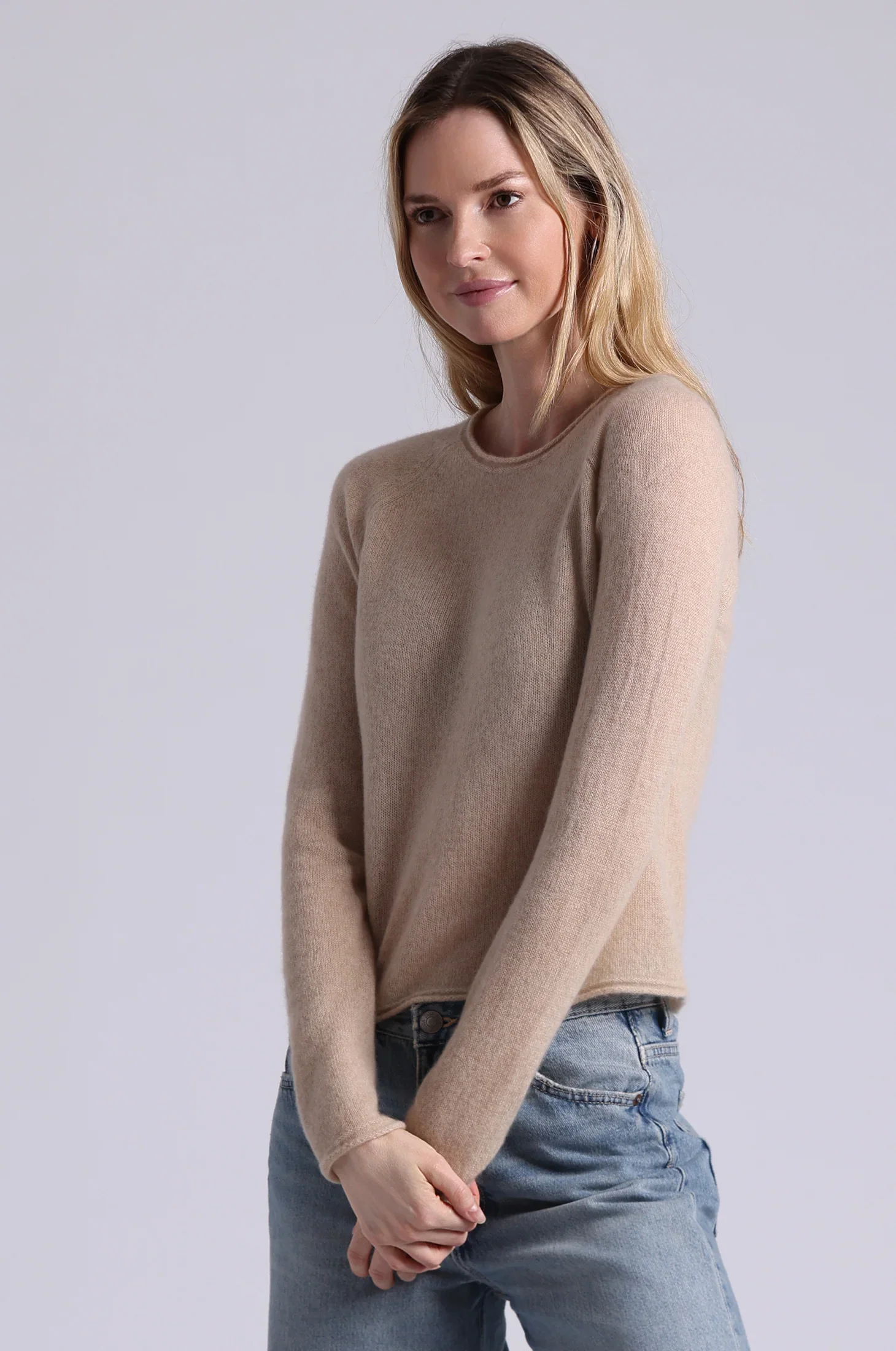 Southern Cashmere Raglan Crew with Rolled Trims - Image 2