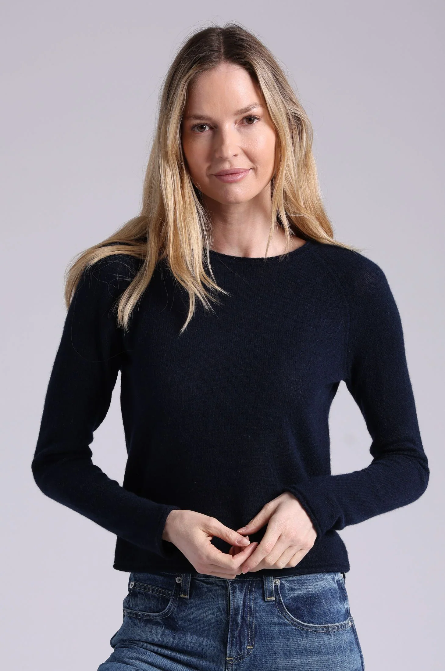 Southern Cashmere Raglan Crew with Rolled Trims - Image 4