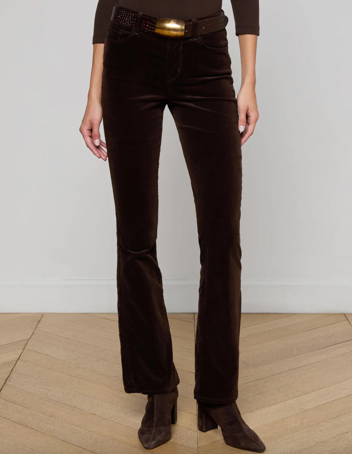 Stevie High Rise Velvet Straight - Image 5