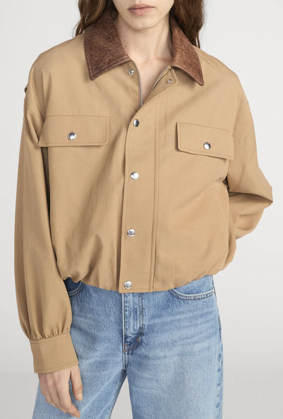 The Leather Collar Bubble Jacket - Image 2