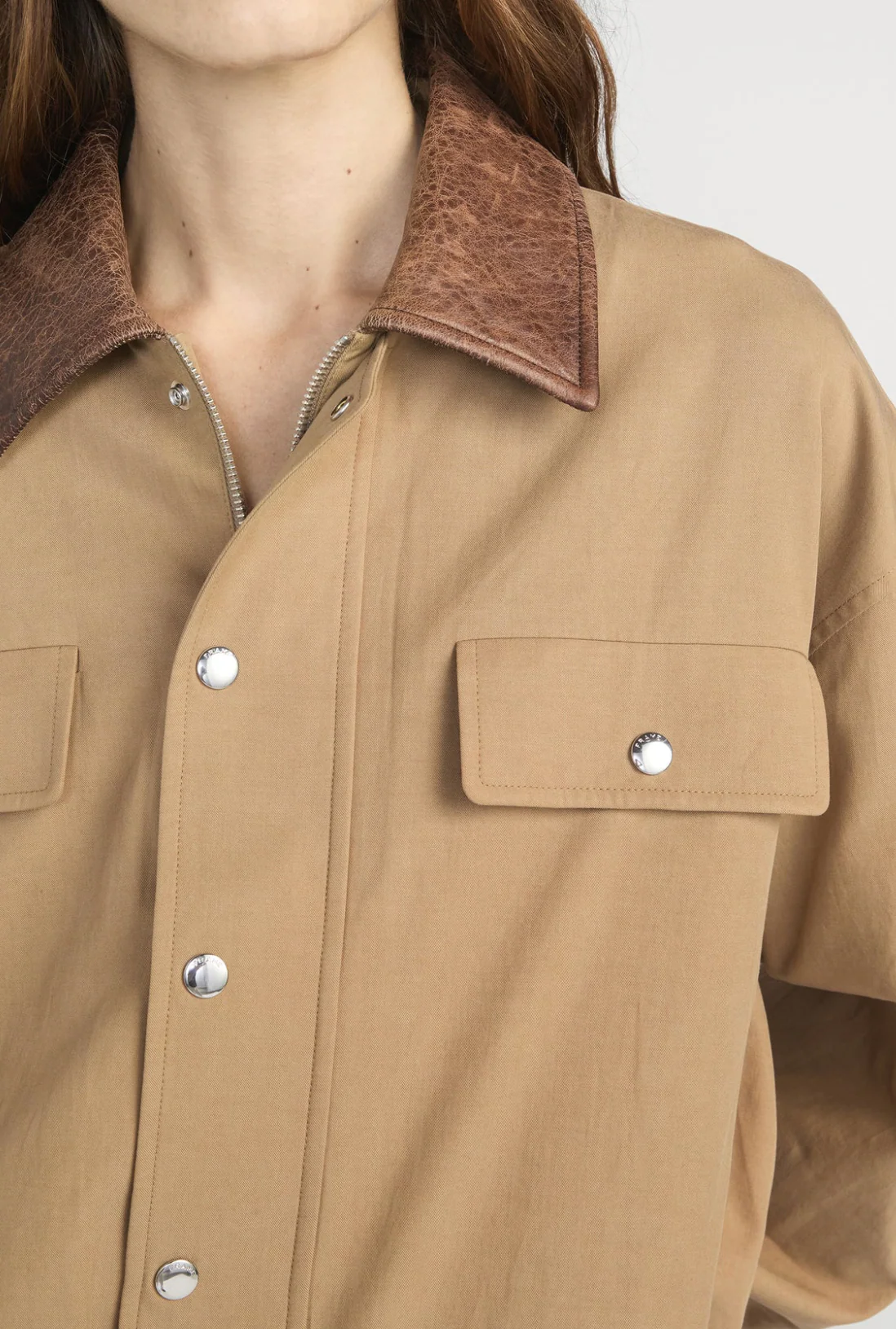 The Leather Collar Bubble Jacket - Image 3