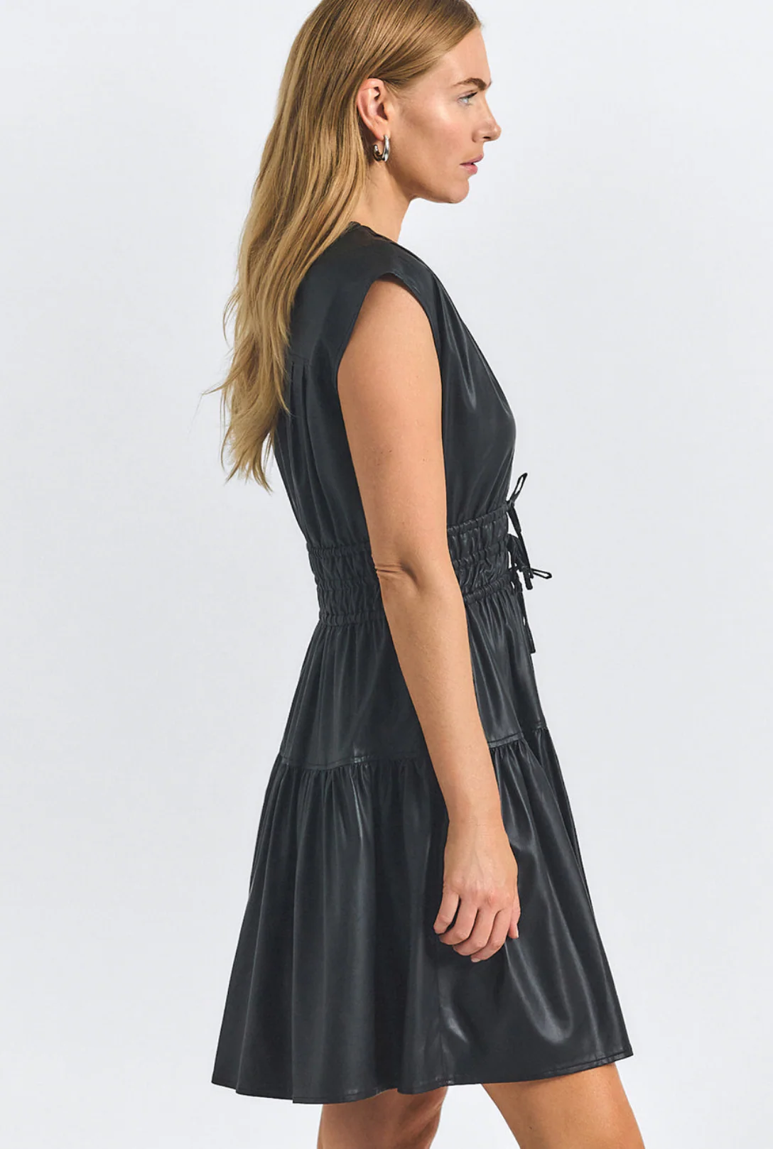 Tora Dress in Faux Leather - Image 2