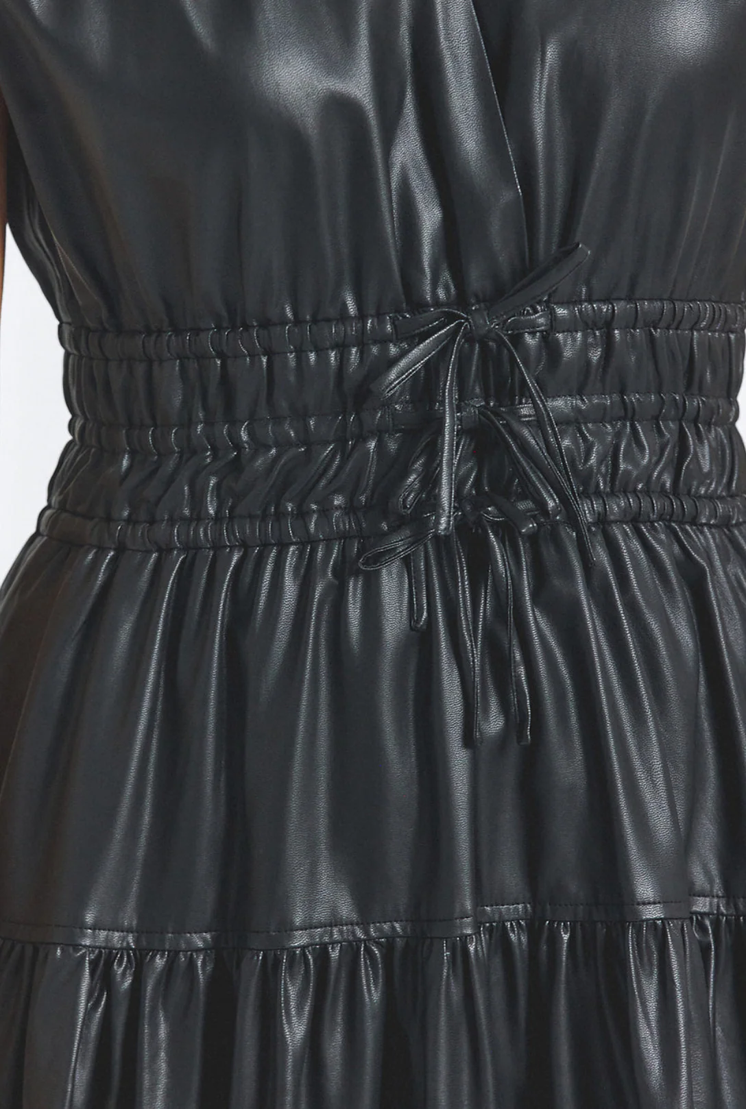 Tora Dress in Faux Leather - Image 3