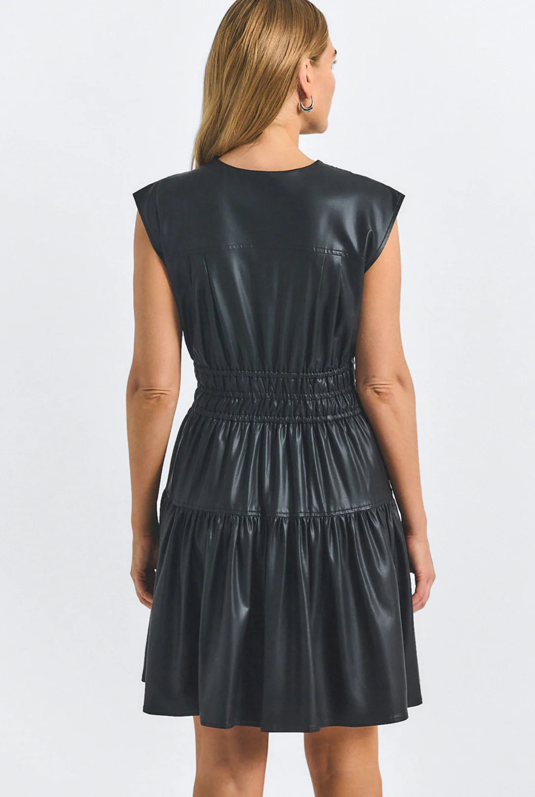 Tora Dress in Faux Leather - Image 4