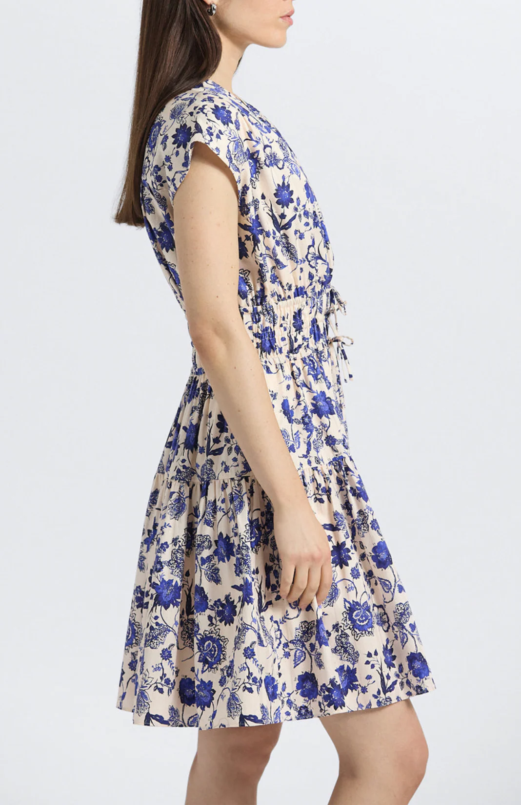 Tora Printed Satin Strip Poplin Dress - Image 3