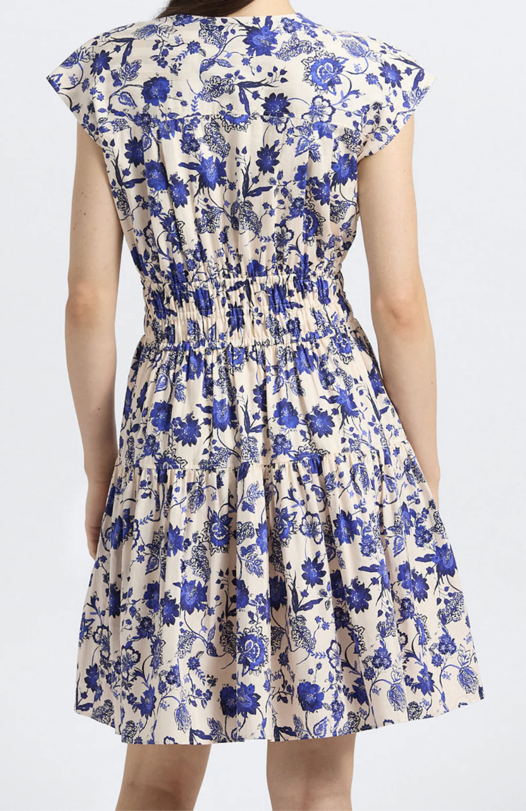 Tora Printed Satin Strip Poplin Dress - Image 4