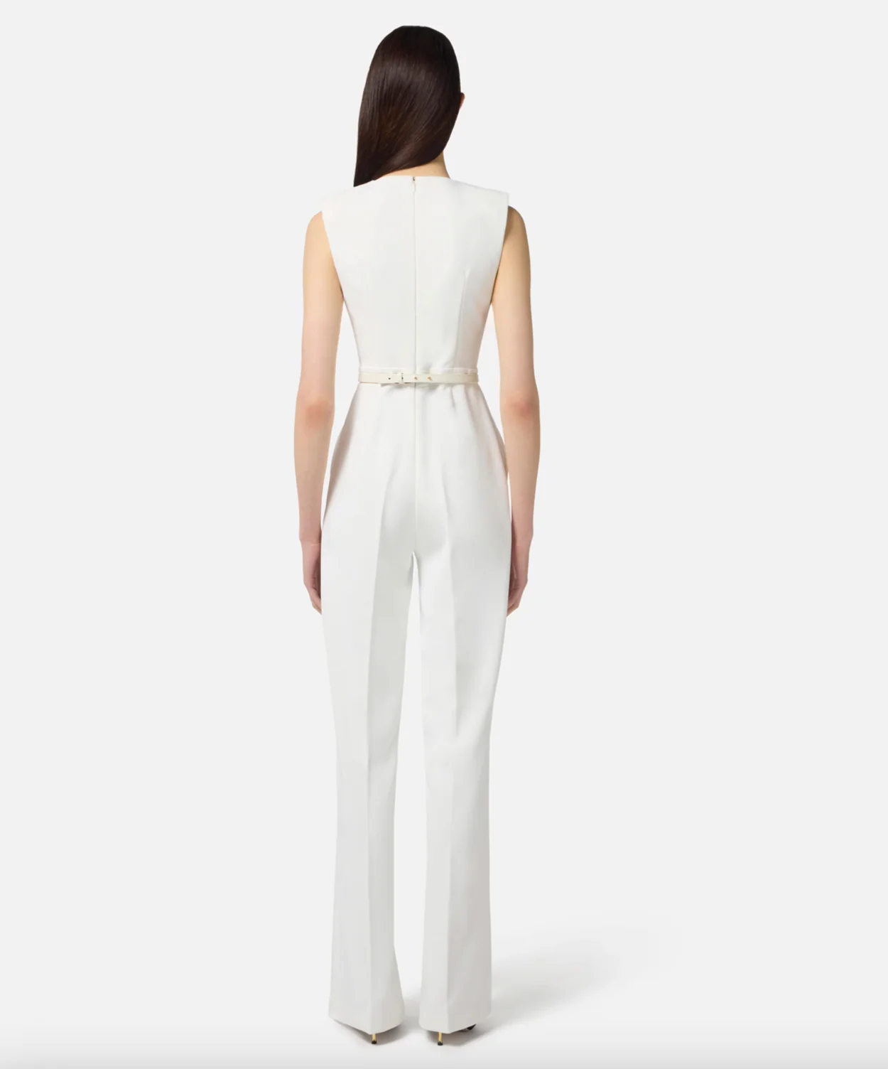 V-Neck Crepe Jumpsuit - Image 4