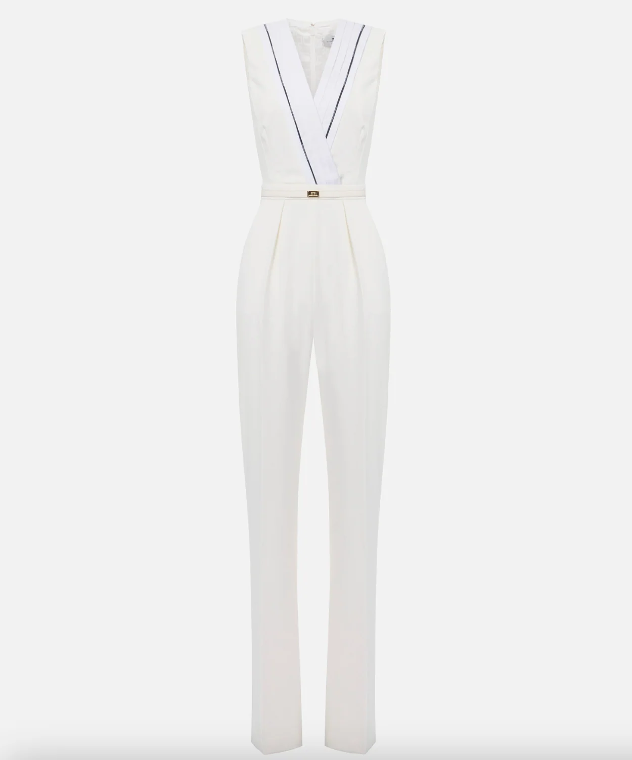 V-Neck Crepe Jumpsuit - Image 5