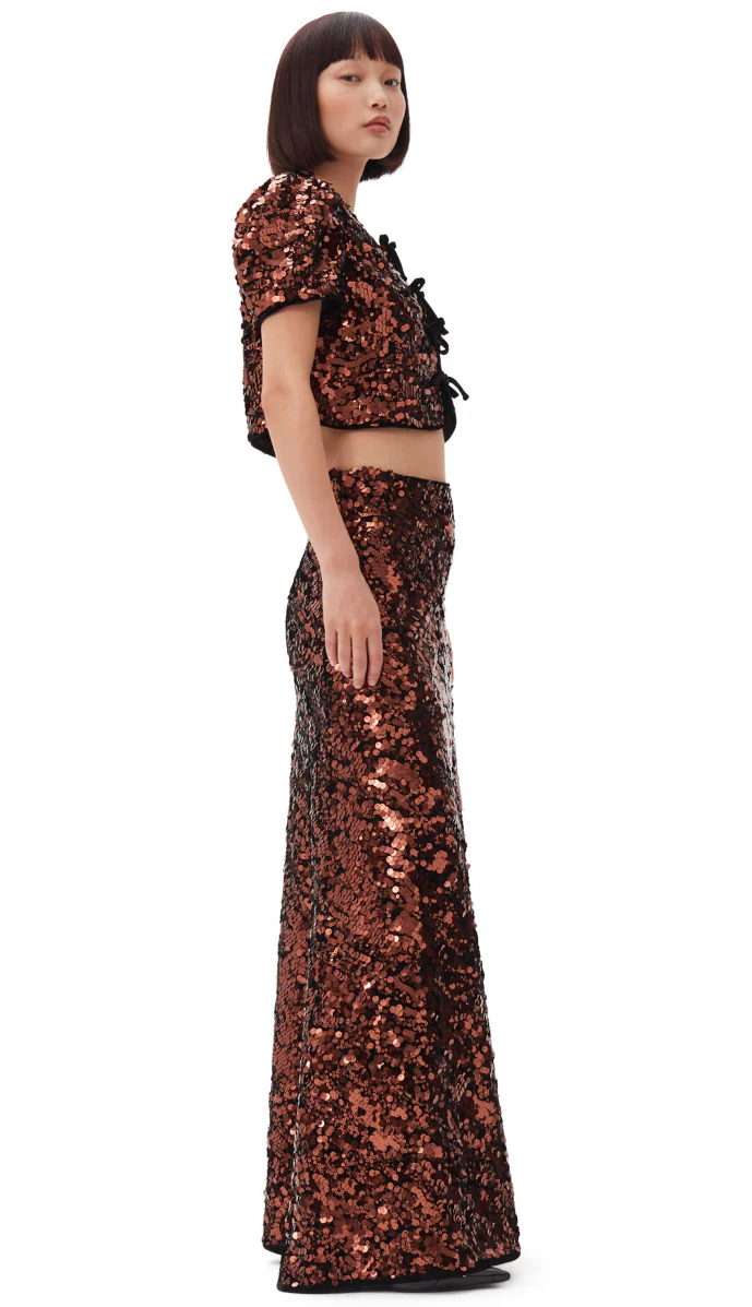 Velvet Sequins Maxi Skirt - Image 3