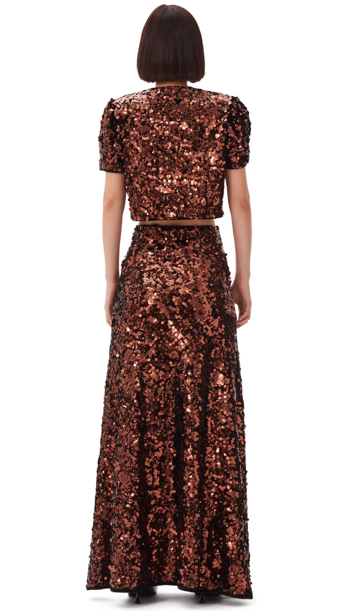 Velvet Sequins Maxi Skirt - Image 4