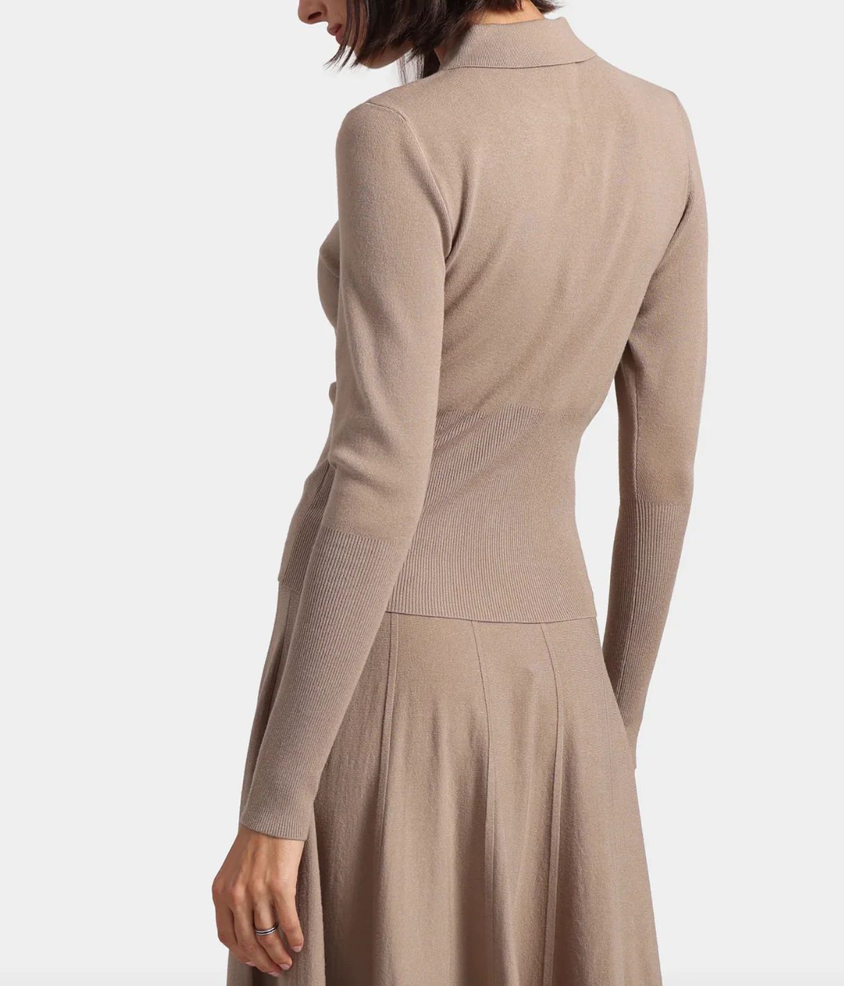 Viscose Blend Long Sleeve Shirt with Ribbed Details - Image 3