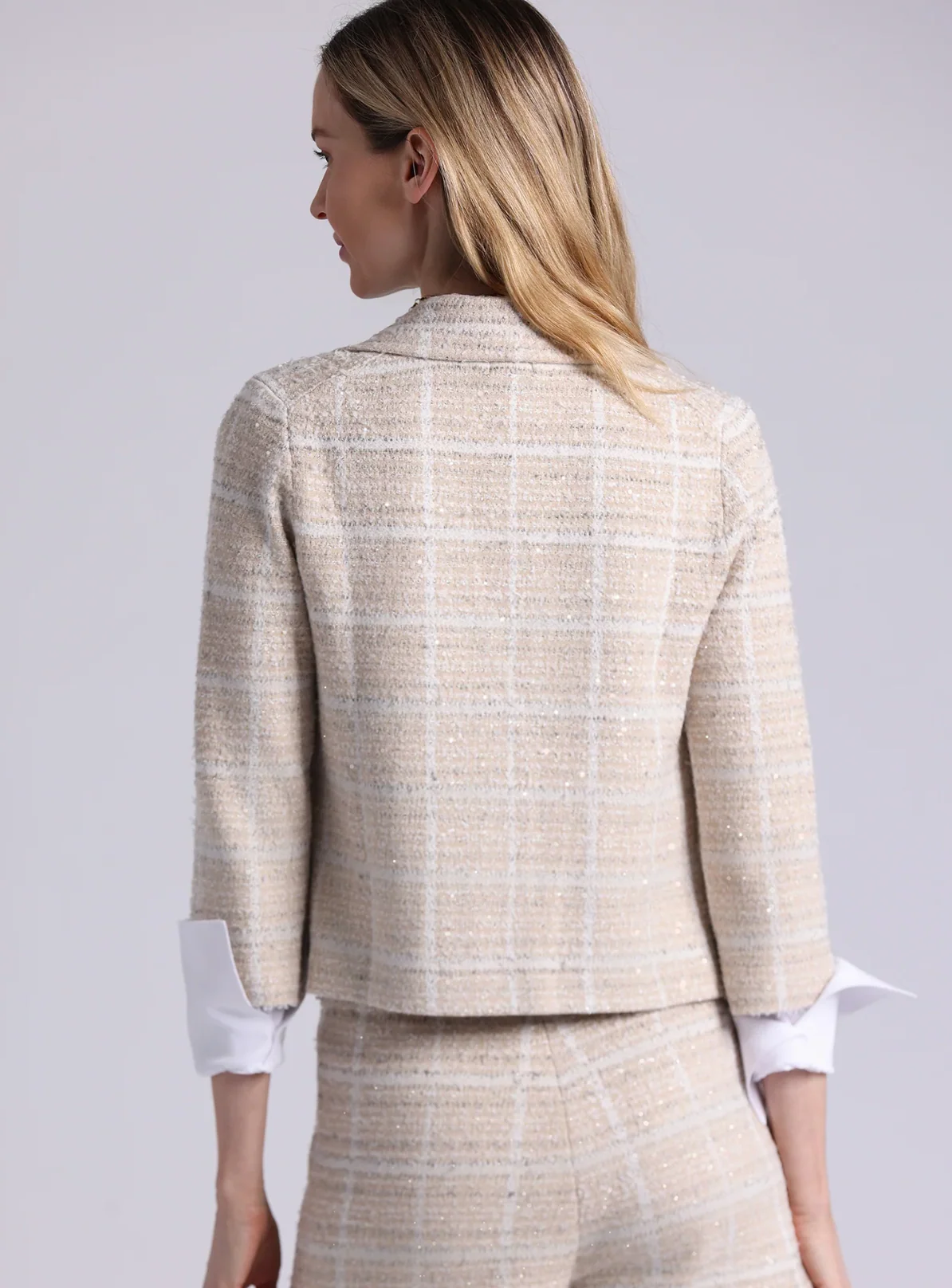Viscose Tweed Shrunken Blazer - Image 4