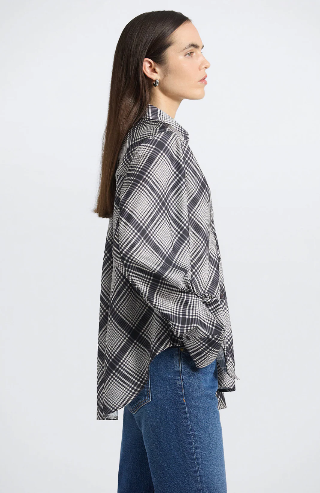 Wesley Lattice Drift Crepe Back Satin Shirt - Image 4