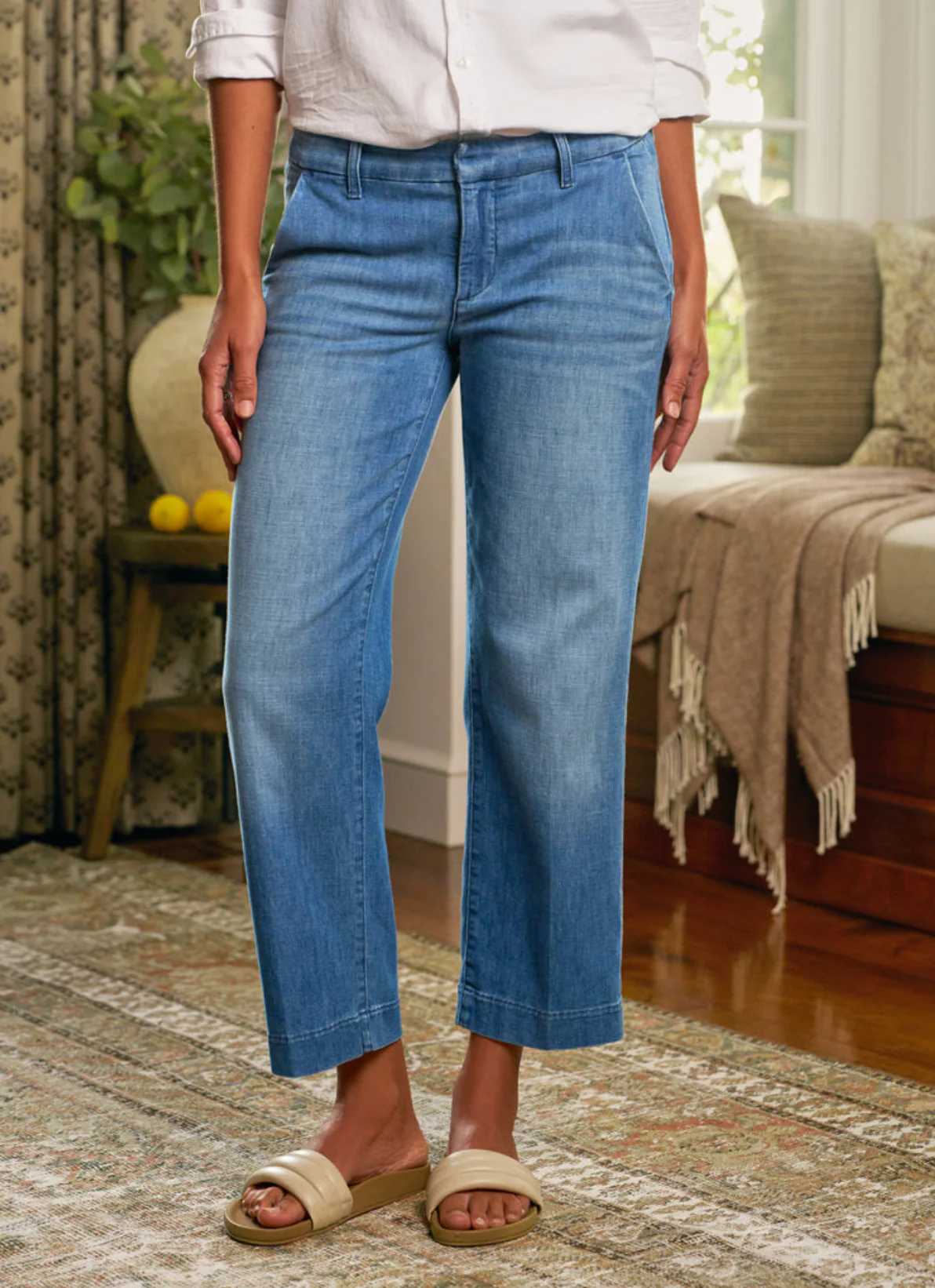 Westport Italian Wide Leg Chino in Dream Light Denim - Image 4