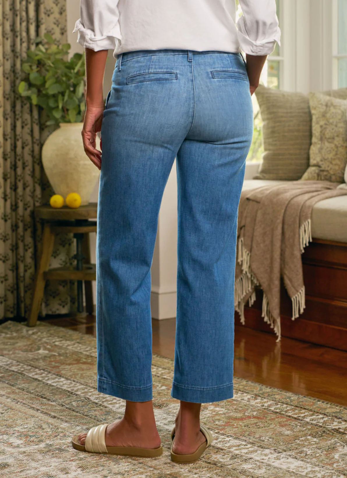 Westport Italian Wide Leg Chino in Dream Light Denim - Image 5