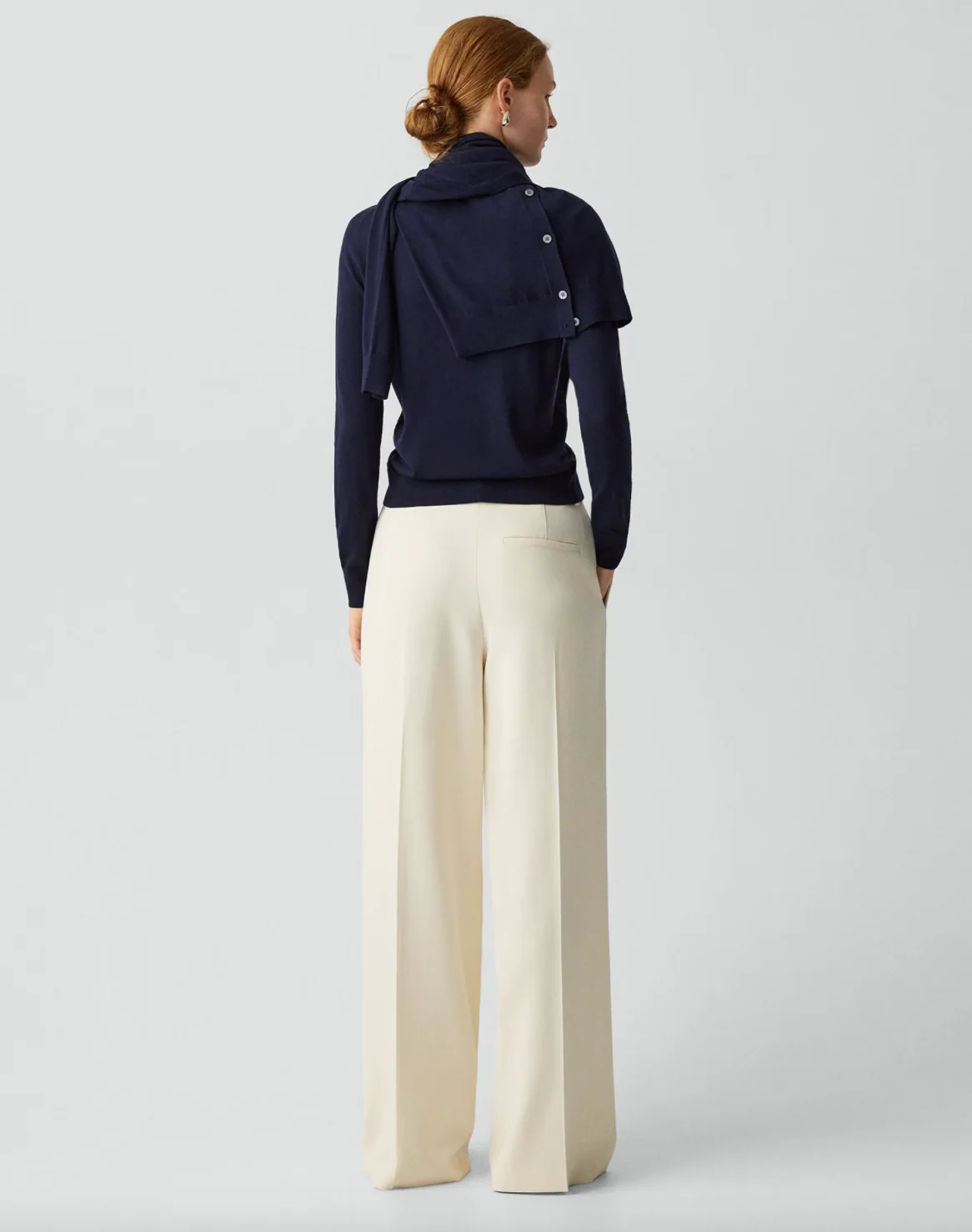 Wide Leg Trouser in Admiral Crepe - Image 3